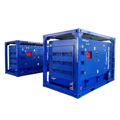 Generator Set Marin Tahan Ledakan Bersertifikat ATEX Zone 2 100 kVA dengan Kontainer Lepas Pantai DNV 2.7-1