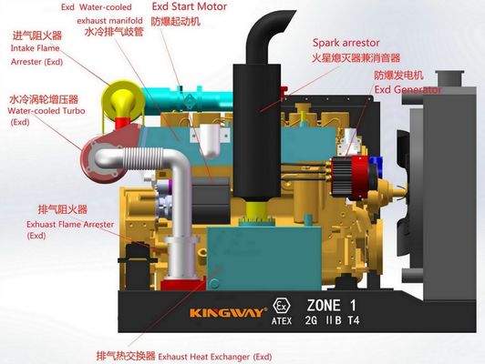 Untuk bidang minyak & gas DNV2.7-1 lepas pantai Atex Zona 2 Ledakan-Buktinya Direktur Produsen Rig Aman Generator Diesel Made in China