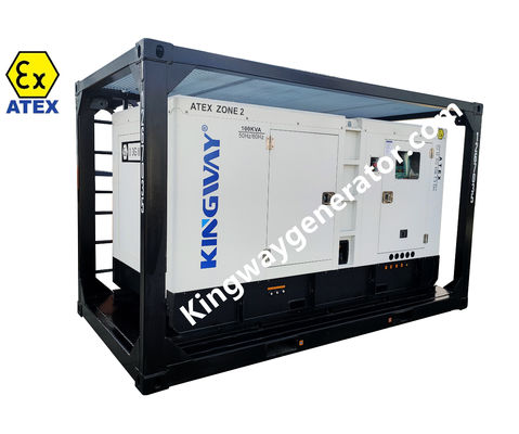 Penggunaan platform lepas pantai 150KVA ATEX bersertifikat Zona 2 Temp Kelas T3 Generator Diesel Proof Explosion Set