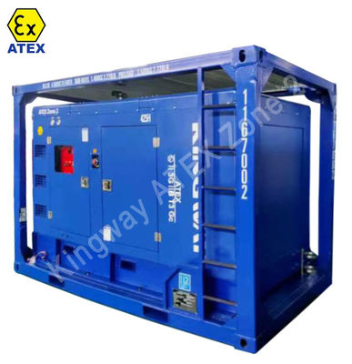 OEM Disesuaikan ATEX 3phase 200kw zona2 set generator diesel tahan ledakan DNVGL 2.7-1 skid frame platform mesin layanan