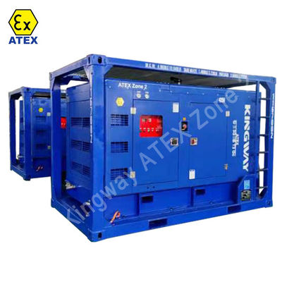 OEM Disesuaikan ATEX 3phase 200kw zona2 set generator diesel tahan ledakan DNVGL 2.7-1 skid frame platform mesin layanan