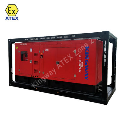 OEM Disesuaikan ATEX 3phase 200kw zona2 set generator diesel tahan ledakan DNVGL 2.7-1 skid frame platform mesin layanan