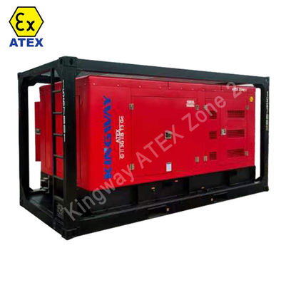 Sertifikasi ATEX fase 3 200kw 250kva zona 2 peralatan set generator diesel tahan ledakan dengan frame skid DNVGL 2.7-1