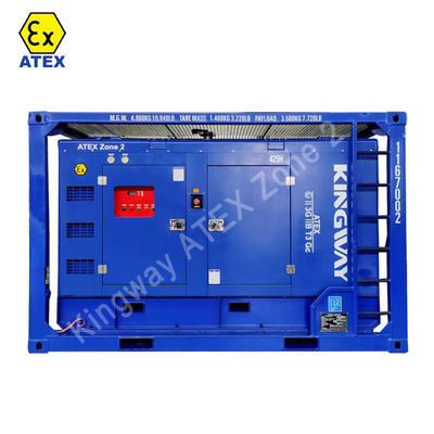 Atex Zona 1 Zona 2 Ledakan Proof 375cfm kompresor udara dengan frame angkat DNV2.7-1 dan flame arrestor untuk ladang minyak &amp; gas
