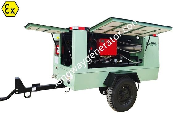 Atex Zona 1 Zona 2 Ledakan Proof 375cfm kompresor udara dengan frame angkat DNV2.7-1 dan flame arrestor untuk ladang minyak &amp; gas