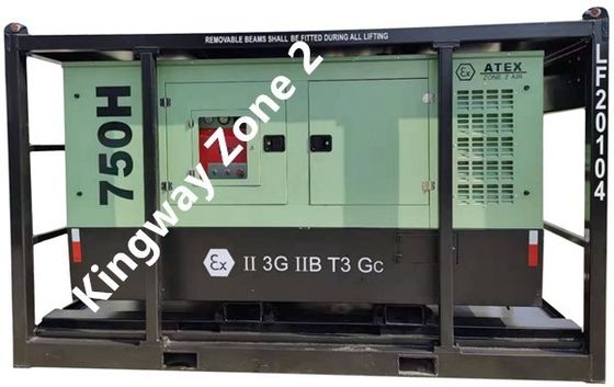 Atex Zona 1 Zona 2 Ledakan Proof 375cfm kompresor udara dengan frame angkat DNV2.7-1 dan flame arrestor untuk ladang minyak &amp; gas