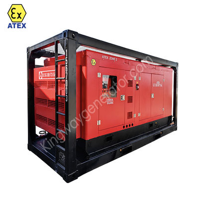 Atex Zona 1 Zona 2 Ledakan Proof 375cfm kompresor udara dengan frame angkat DNV2.7-1 dan flame arrestor untuk ladang minyak &amp; gas