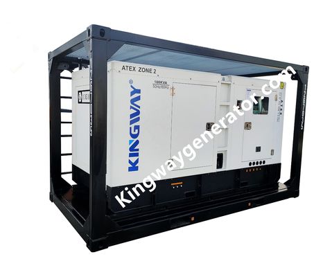 60KVA Kingway ATEX bersertifikat Zona 2 Ex Proof Diesel Generator Set Dengan Standar DNV Offshore Service Lifting Frame