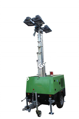5.5m Tinggi 200W LED Mobile Light Tower Pengangkatan Mekanik