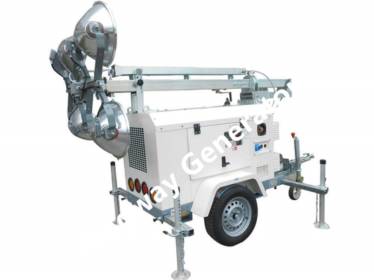 Persetujuan ISO 6m Mechanical Lifting Mobile Light Tower Untuk Pengadilan