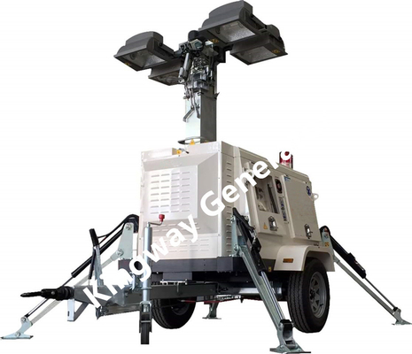 9m Lifting Height 230V Mobile LED Light Tower Dari Lokasi Konstruksi