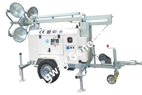Persetujuan ISO 6m Mechanical Lifting Mobile Light Tower Untuk Pengadilan