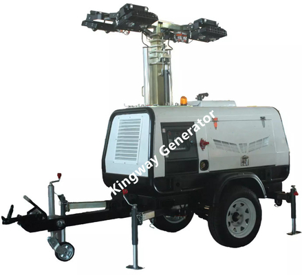 5.5m Tinggi 200W LED Mobile Light Tower Pengangkatan Mekanik