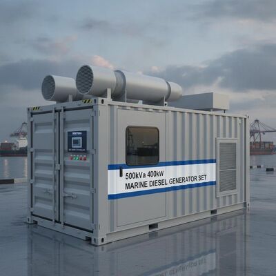 500kVA 400kW Containerized Soundproof Marine Diesel Generator Set dengan Deepsea ATS Smart Controller